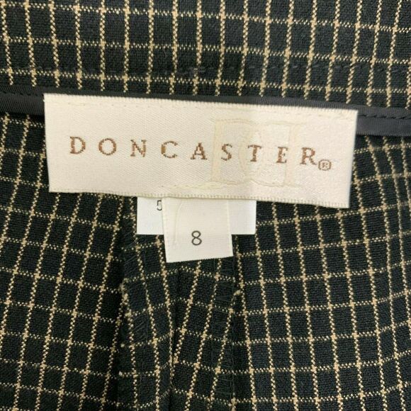 DONCASTER 8 Pants NWT Plaid HIGH Rise Black Beige 04pt27 Career $168 Business St - Picture 5 of 8